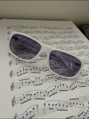 Armani Exchange White Frame Sunglasses with Tinted Lenses